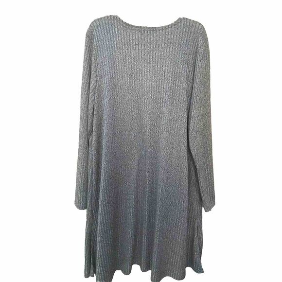 WildeWomencardigan 3X Grey Color Front Pocket Long Sleeves Boho Front Duster EUC - Picture 4 of 10